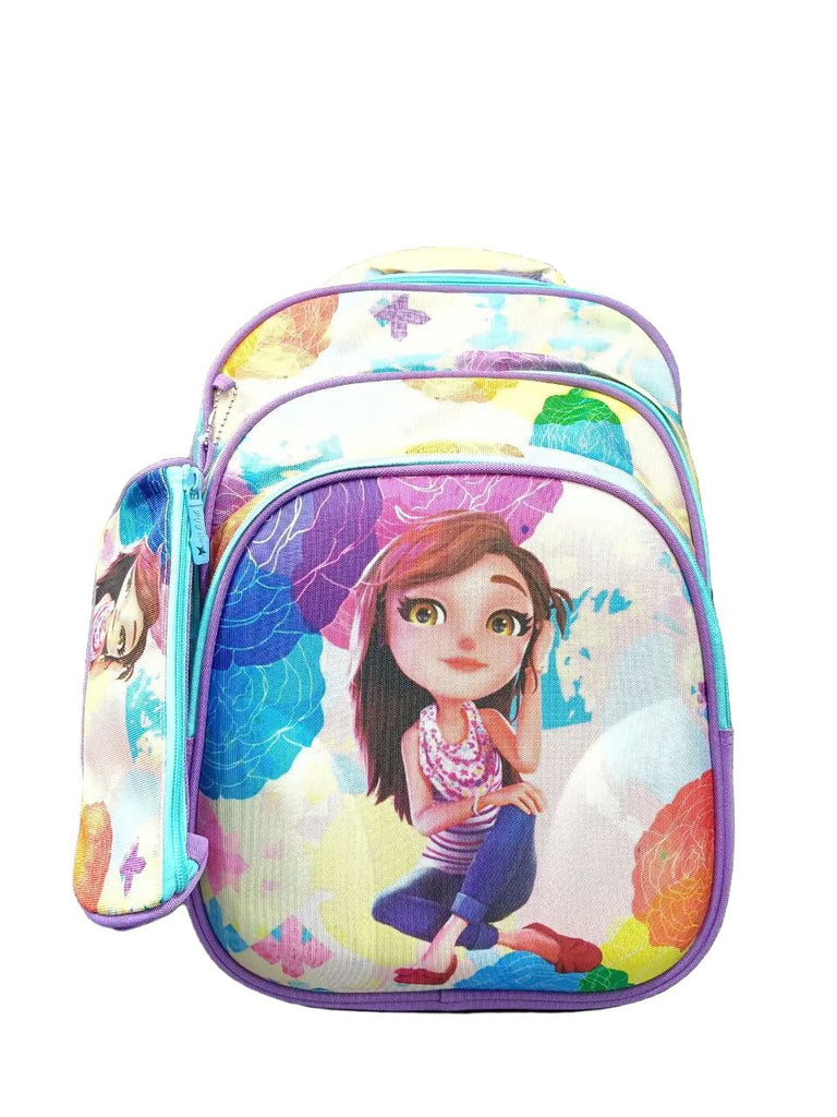 Fashion Girl 2PCS Backpack - Bubbles Kids WearSchool Tools