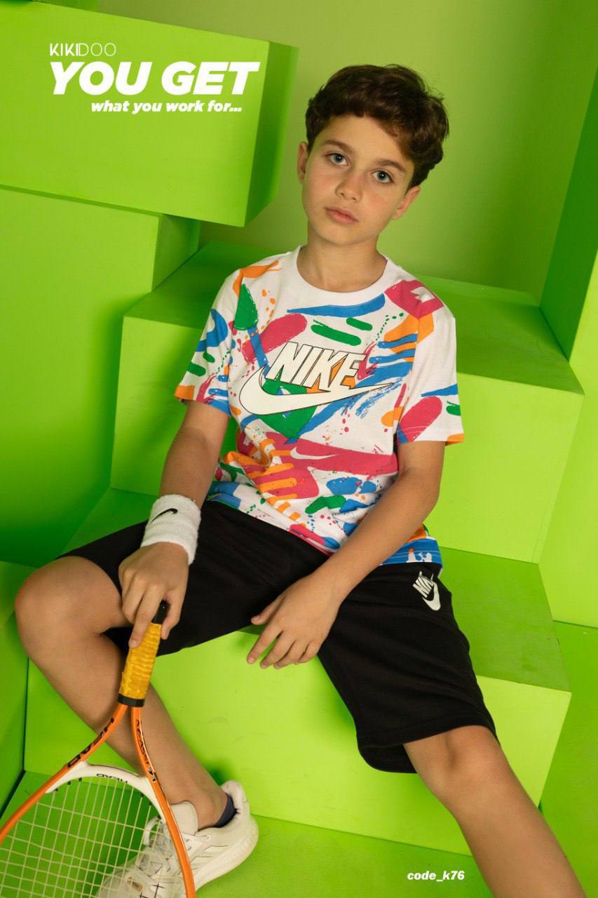 Doodle Dash Tee & Solid Sport Shorts Set