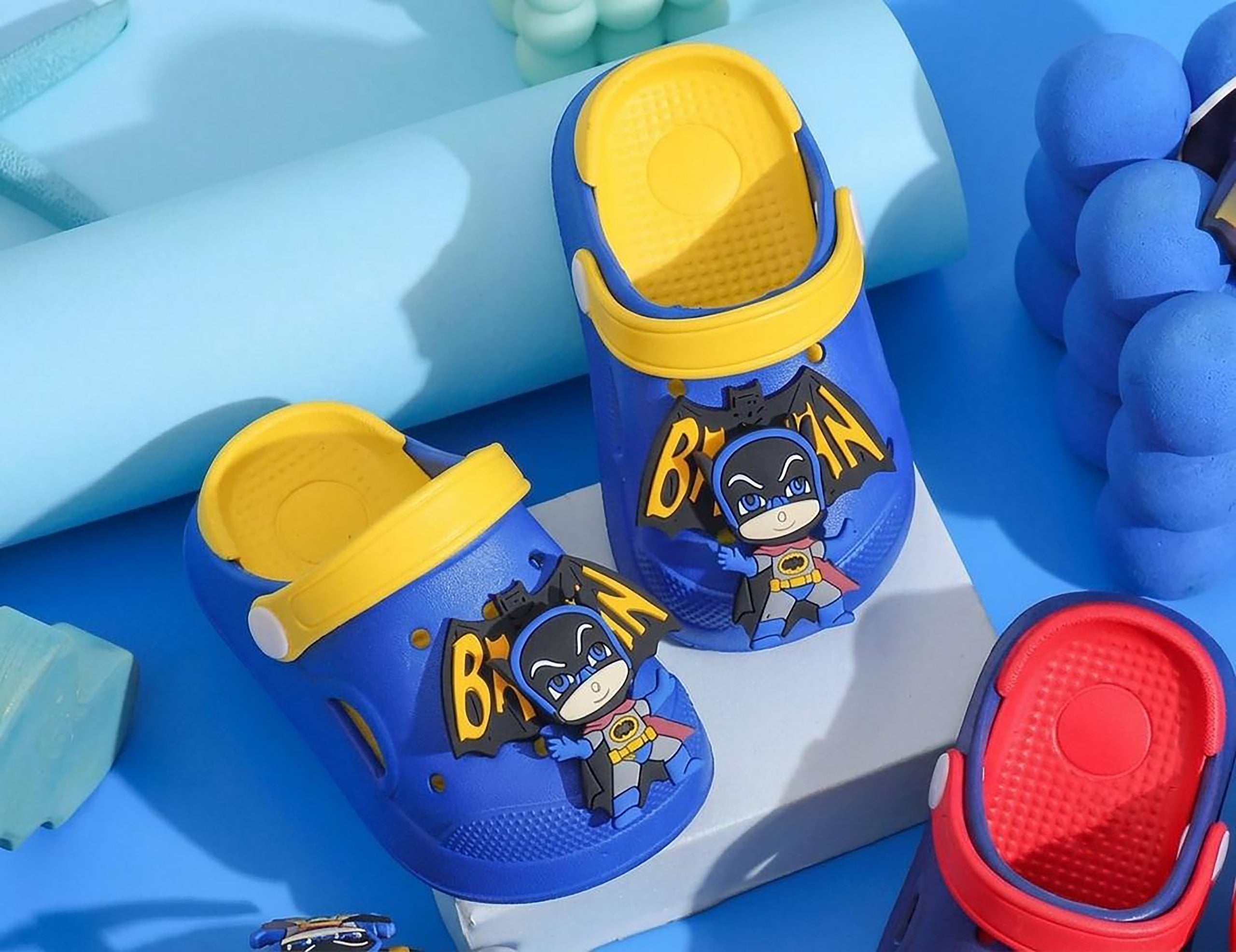 Kids Adventure Cartoon Clogs – Blue Lightweight Slip-On Sandals for Boys