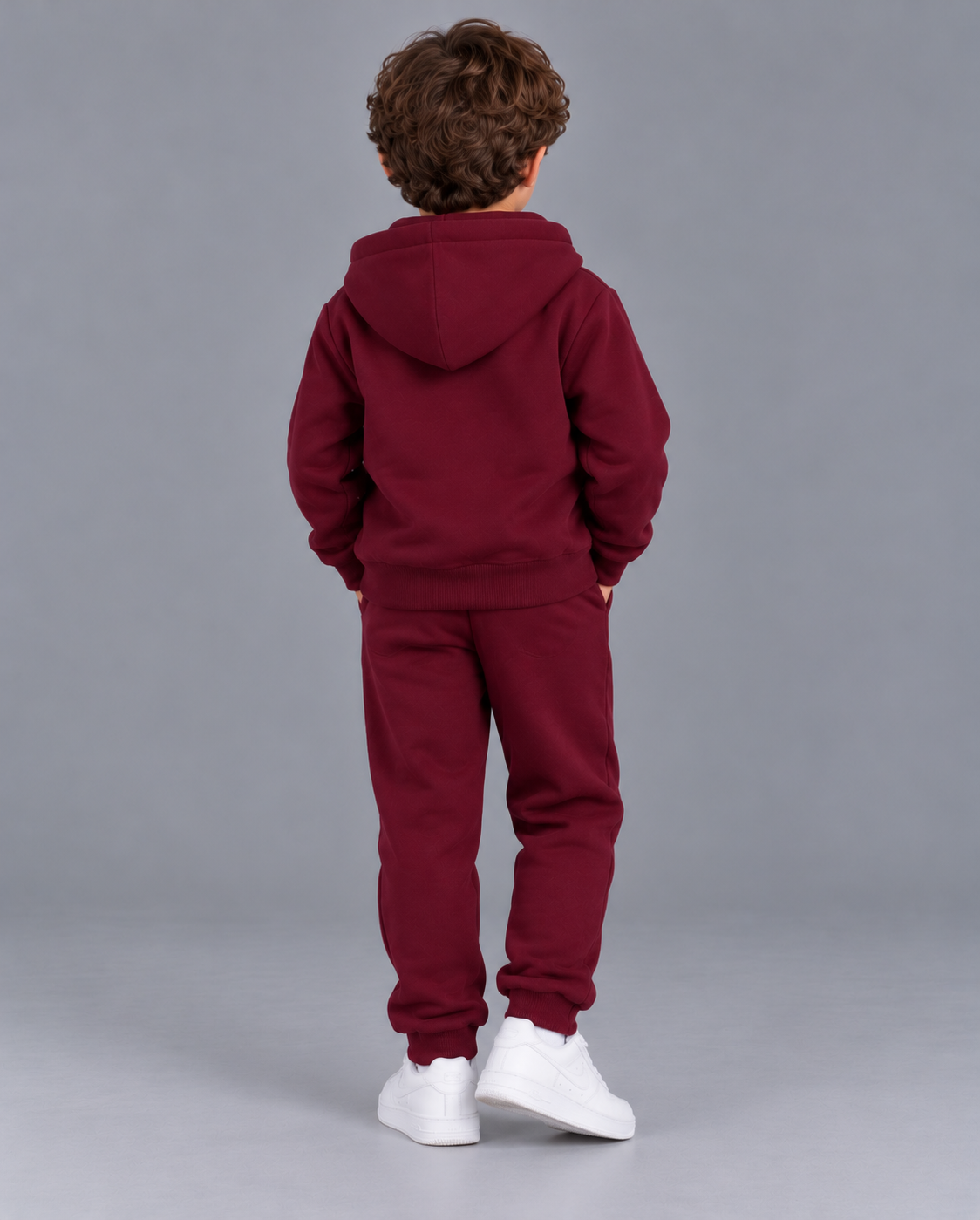 Milton Kids’ burgandy Zip-Up Hoodie – Comfortable Casual School Hoodie