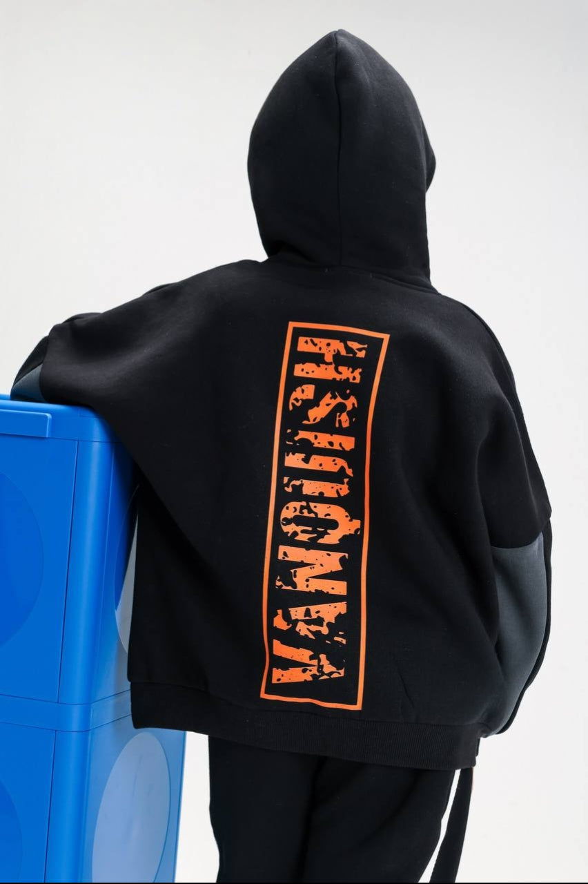 Boys’ Dragon Ball Graphic Hoodie & Jogger Set – Black Anime Tracksuit