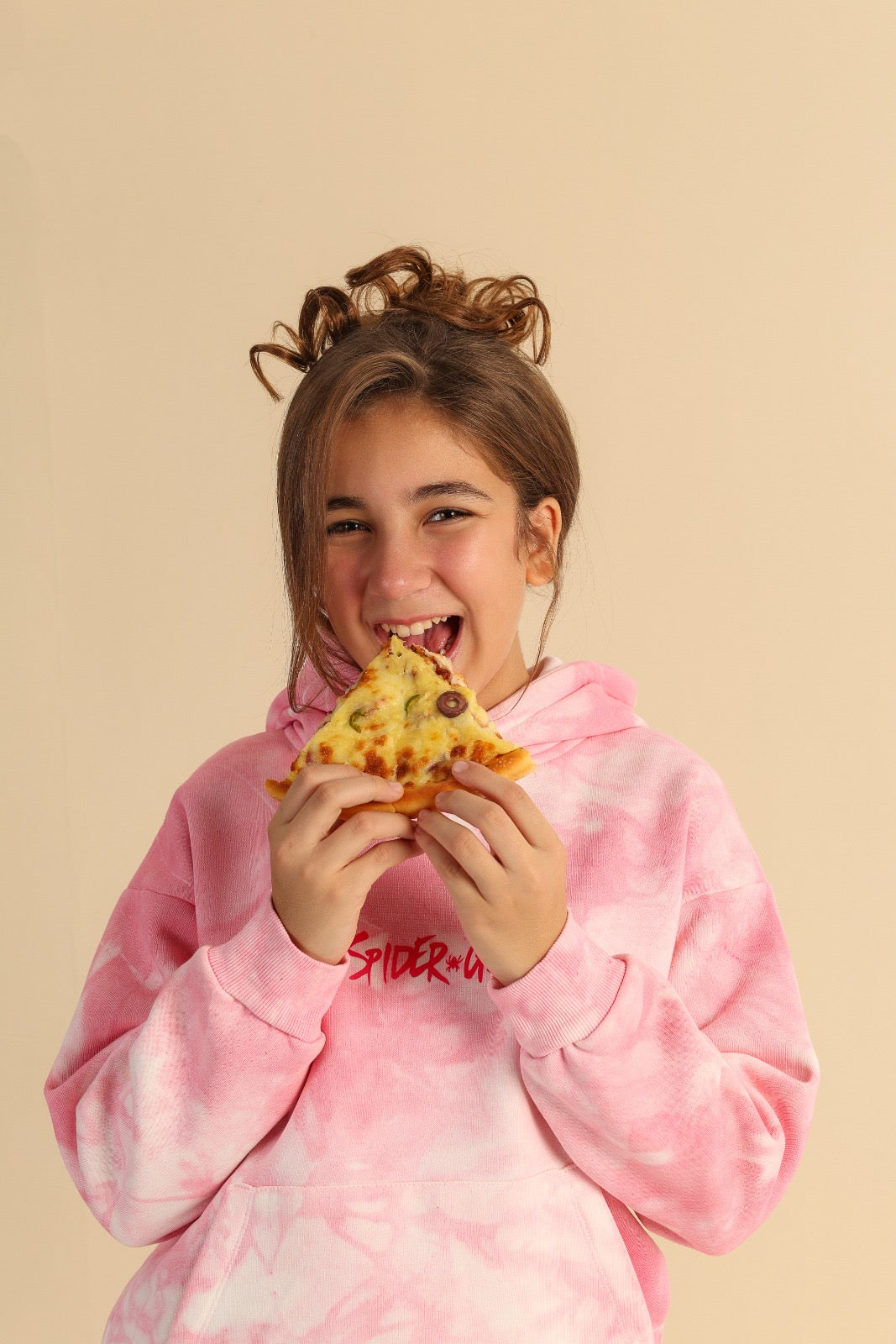Girls’ Pink Tie-Dye Spider-Gwen Hoodie – Casual Long-Sleeve Pullover Sweatshirt