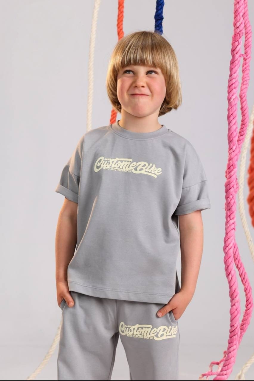 Boys Beige Graphic T-Shirt & Brown Jogger Set – Casual Dynasty Print Outfit (Ages 10–16) (Copy)