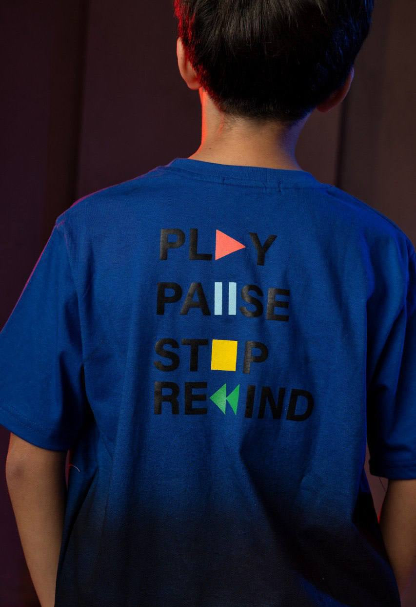 Boys PlayStation Graphic T-Shirt – Blue Ombre Short Sleeve Casual Tee