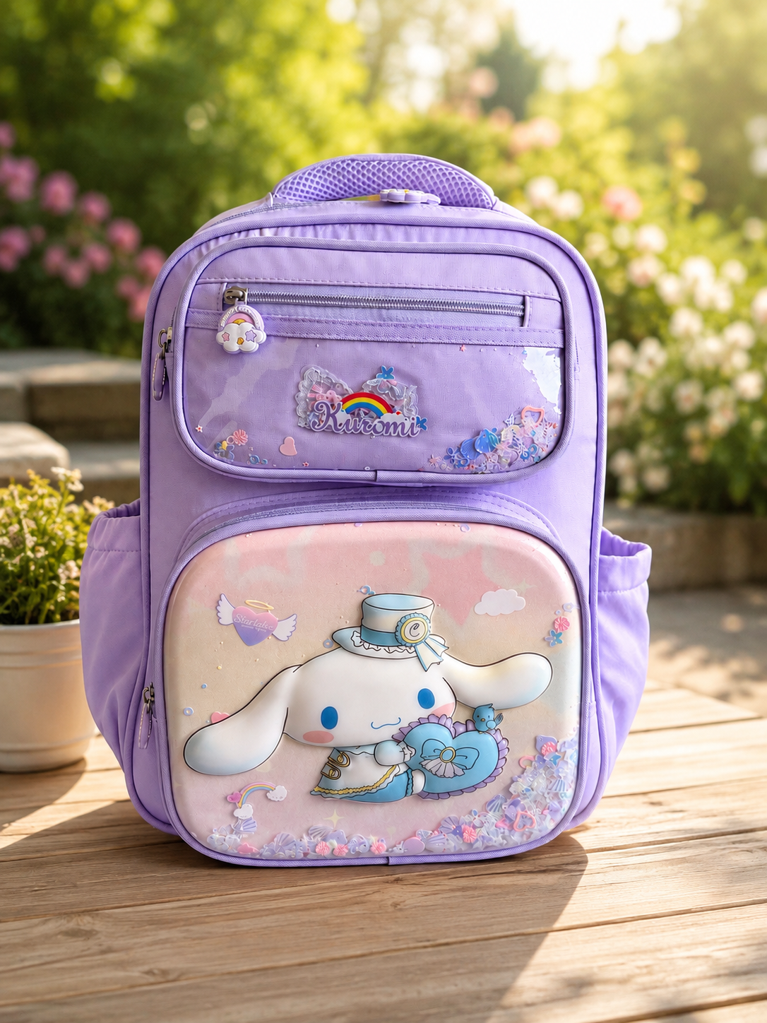 Girls’ Frozen School Backpack – 3-Compartment Pink & Purple Kids Backpack