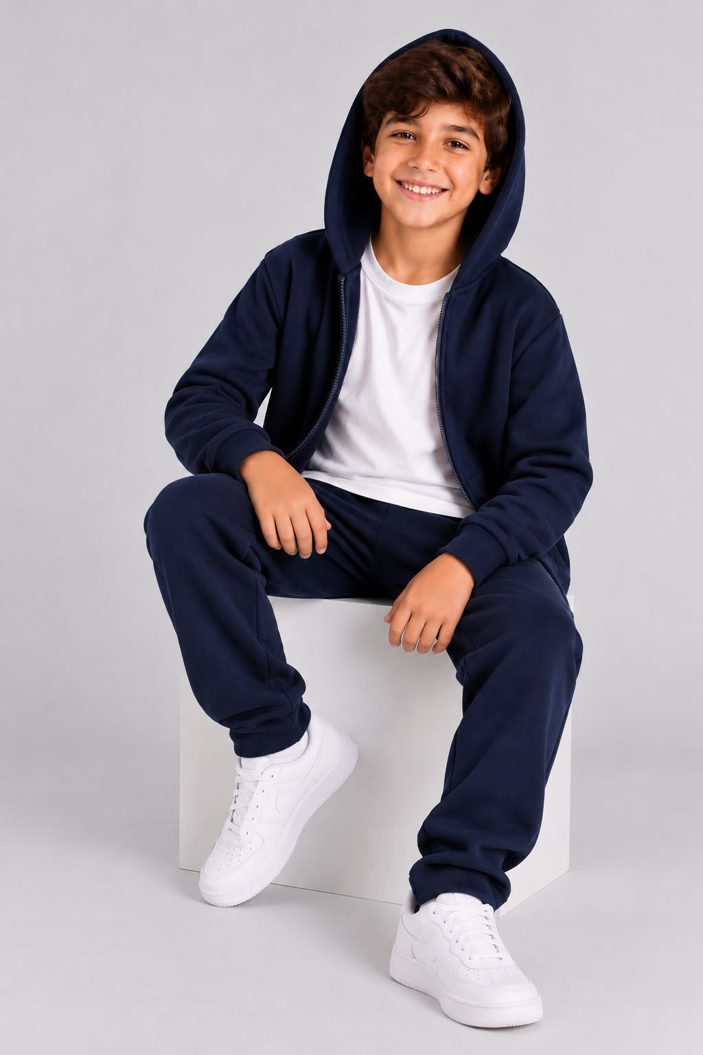 Milton Kids’ Navy Zip-Up Hoodie – Comfortable Casual School Hoodie