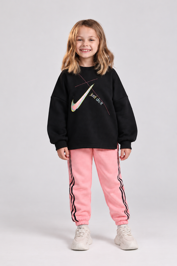 Kids Sporty Tracksuit – Soft Color Block Two-Piece Set