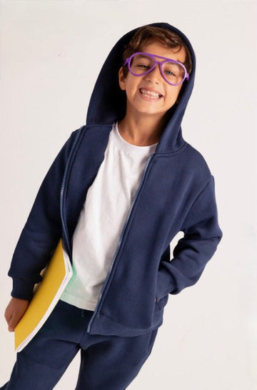 Samer Milton Kids’ Navy Zip-Up Hoodie – Comfortable Casual School Hoodie