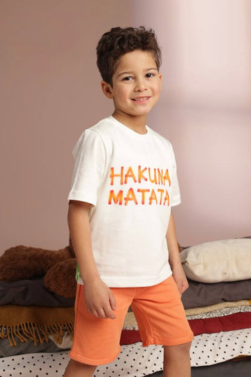 طقم بيجاما Hakuna Matata للأطفال – قطن ناعم ملابس نوم صيفية للأولاد (2–4 سنوات)
