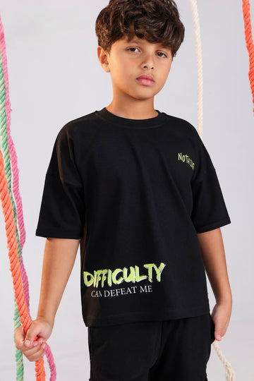 Boys Graphic Pajama Set – Black Short Sleeve T-Shirt & Matching Shorts