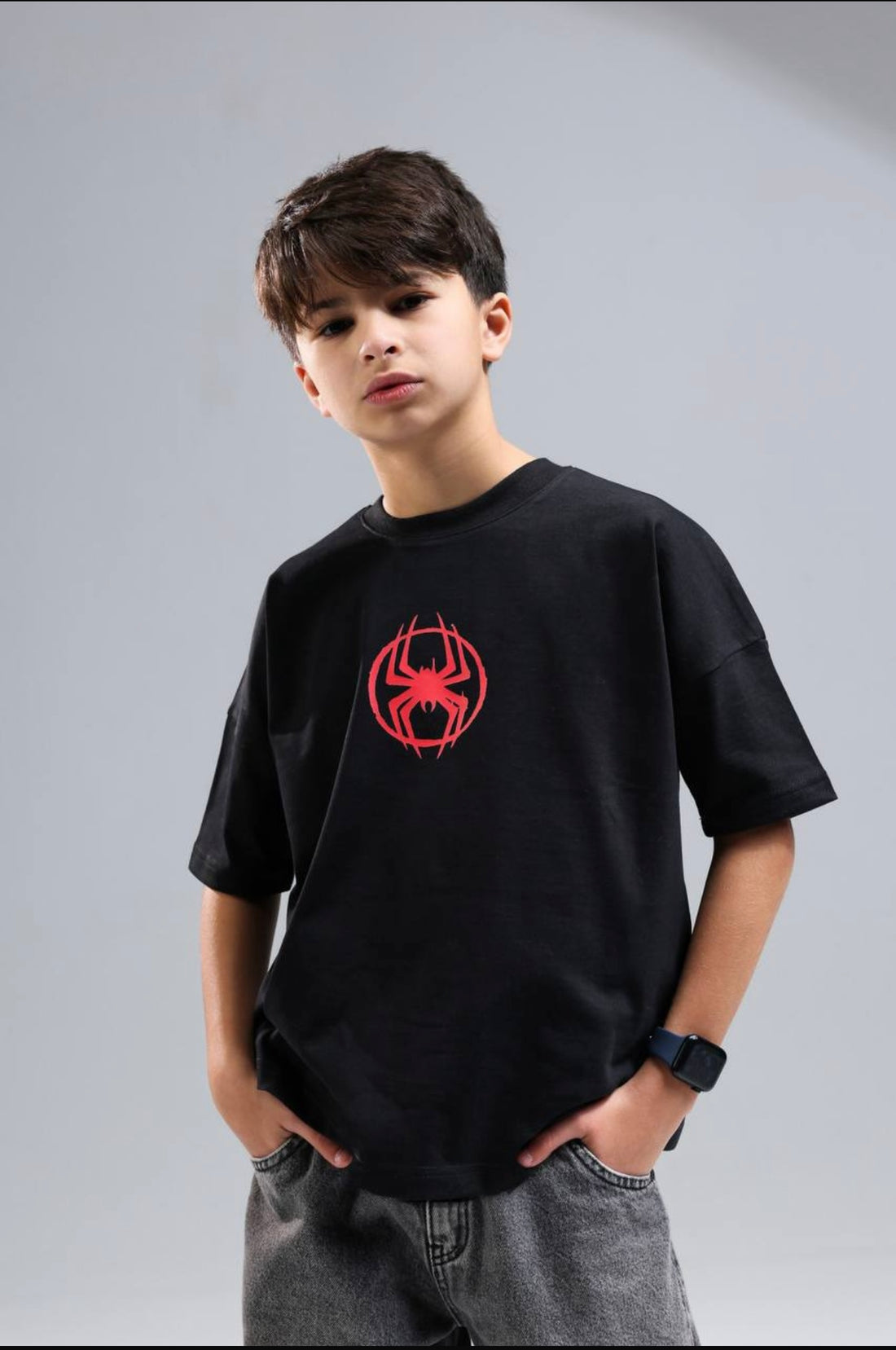 Boys Arcade Streetwear T-Shirt – Black Oversized Graphic Cotton Tee