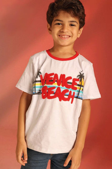 Boys "Venice Beach" Graphic T-Shirt – Casual Summer Cotton Tee