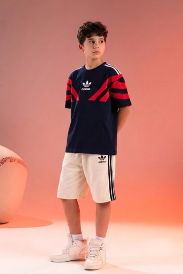 Kids Navy & White Sports T-Shirt & Shorts Set – Cotton Summer Outfit