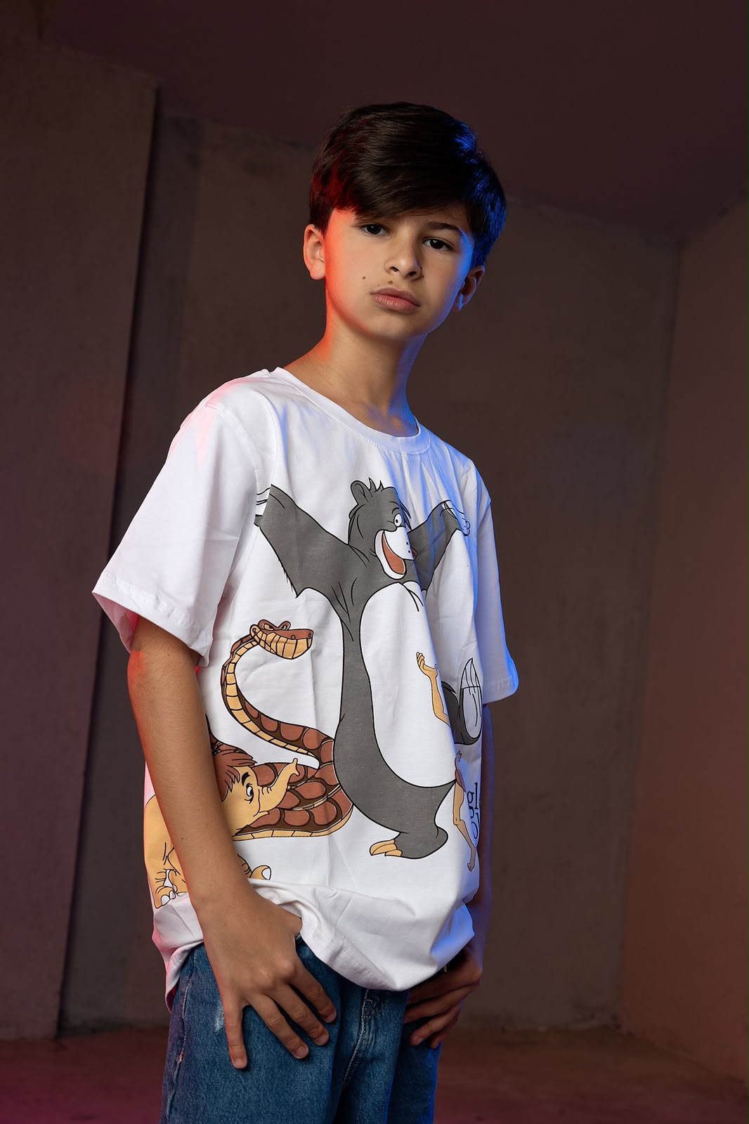Kids Disney The Jungle Book Graphic Print Cotton T-Shirt – White Casual Crew Neck Tee