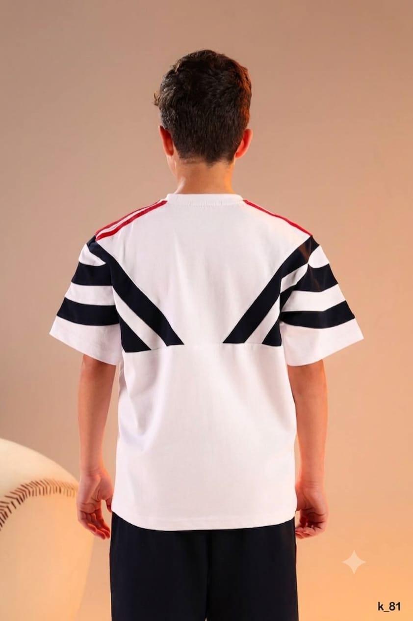 Boys Performance Activewear Set – Color Block Sports T-Shirt & Shorts