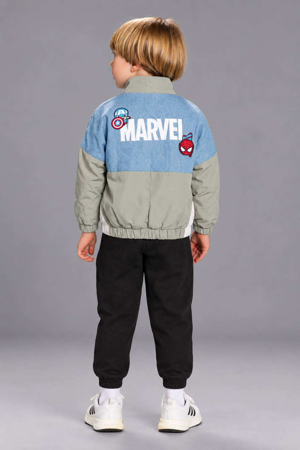Kids Marvel Spider-Man Color Block Tracksuit Set – Zip-Up Jacket & Jogger Pants