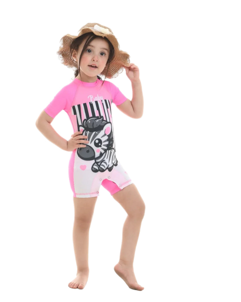 Zebra Fun Swimsuit – Pink Unisex Edition