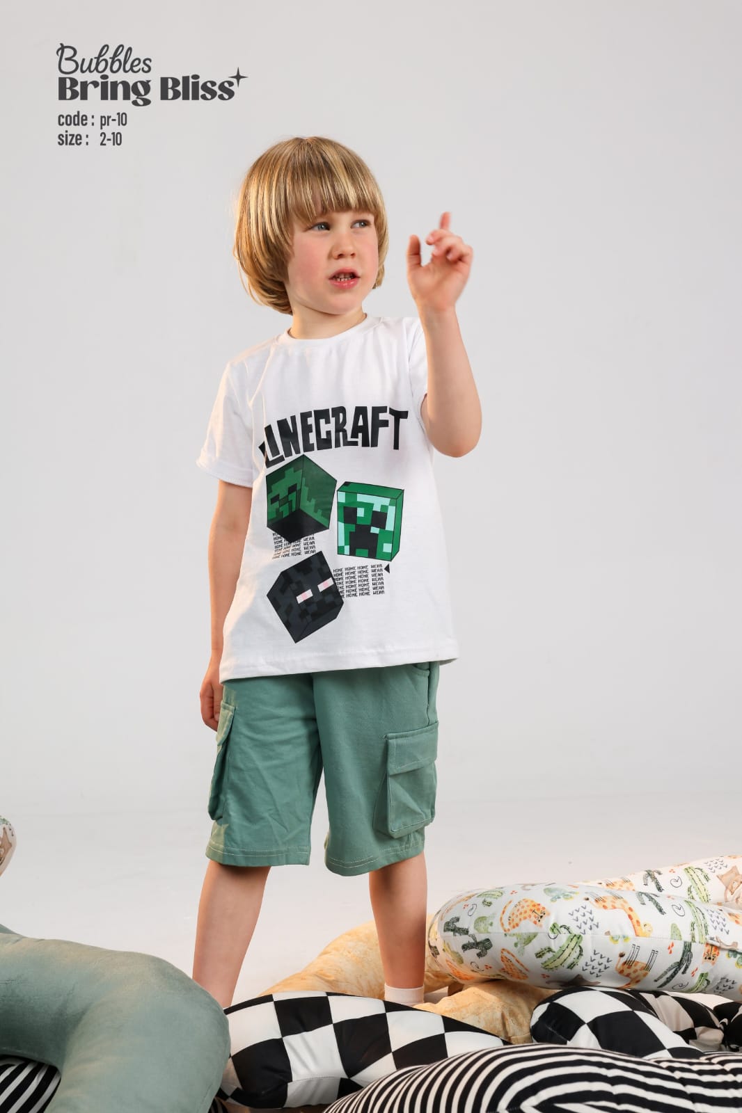 Kids Minecraft Graphic T-Shirt – White Cotton Tee (Sizes 2–10)
