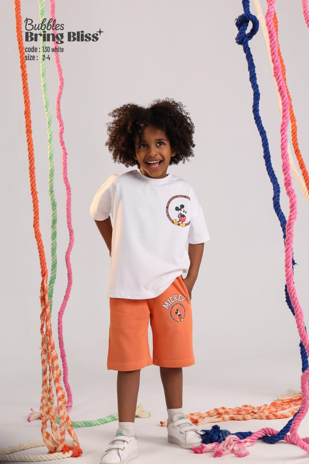 Kids Summer Graphic T-Shirt & Orange Shorts Set – “Good Vibes” Print | Size 2–4