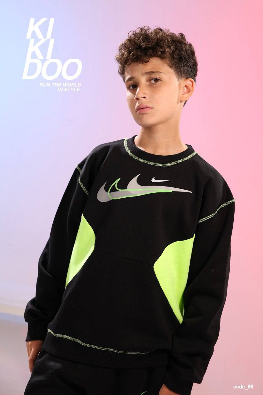 Boys Athletic Sweatshirt & Cargo Jogger Set – Black Neon Sports Tracksuit (Sizes 4–12)