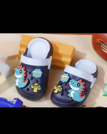 Kids Dinosaur Cartoon Clogs Sandals – Lightweight Slip-On Garden Shoes with Adjustable Heel Strap