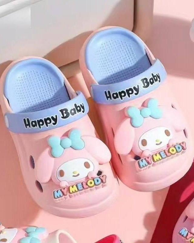 Kids My Melody Crocs – Cute Cartoon Clogs with Adjustable Heel Strap