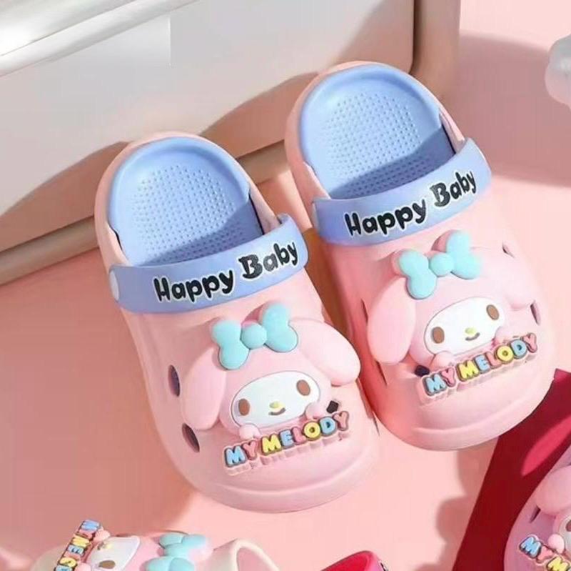 Kids My Melody Crocs – Cute Cartoon Clogs with Adjustable Heel Strap