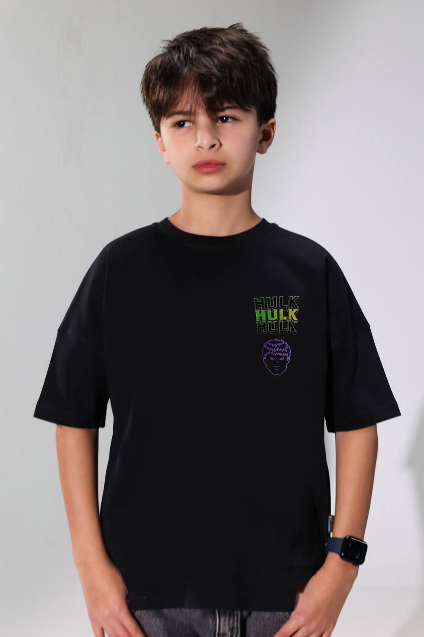 Boys Cosmic Graphic T-Shirt – Black Oversized Short Sleeve Cotton Tee