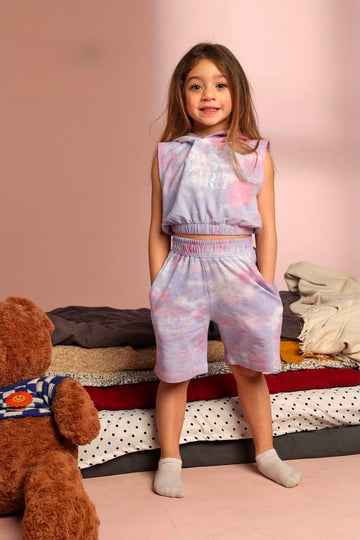 Girls Dreamy Summer Pajama Set – Pastel Sleeveless Top & Matching Shorts