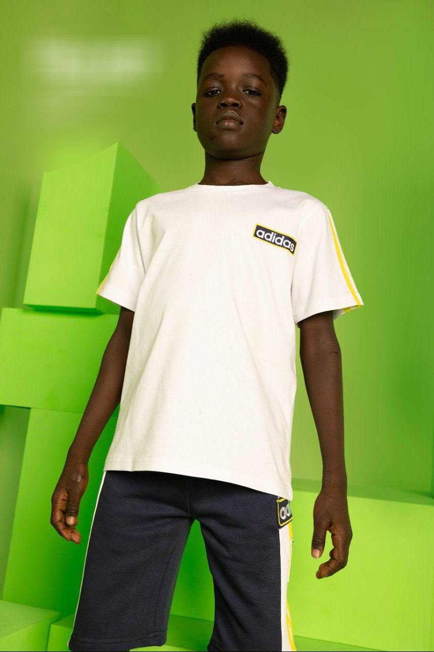Boys Activewear T-Shirt & Shorts Set – White Performance Sports Outfit