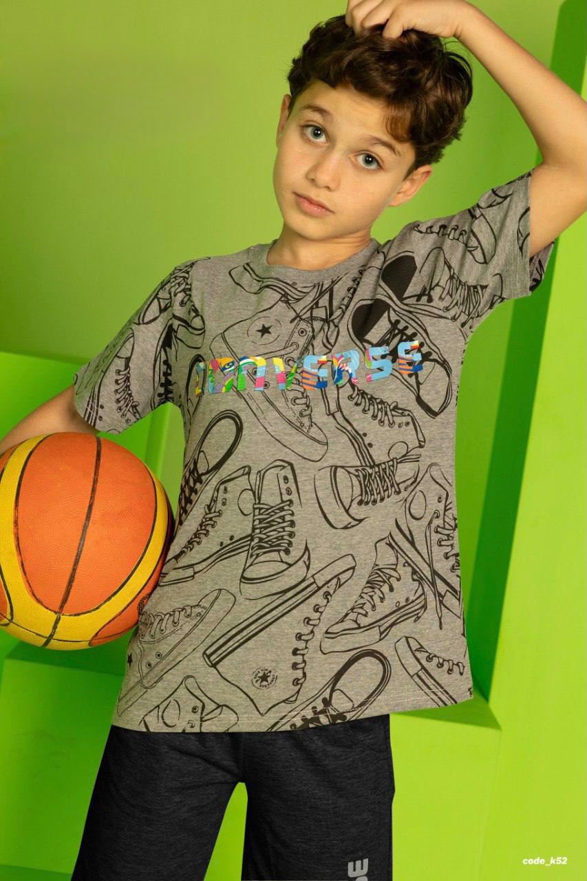Boys' Converse Graphic T-Shirt & Black Shorts Set – Soft Cotton Casual Summer Outfit