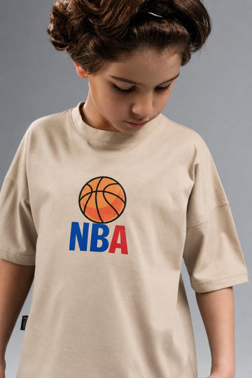 Boys' NBA Graphic Oversized T-Shirt | Soft Cotton Casual Streetwear Tee