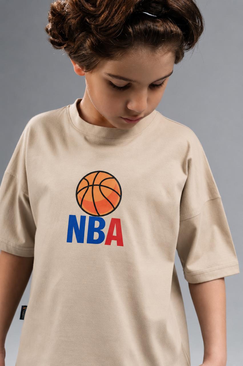 Boys' NBA Graphic Oversized T-Shirt | Soft Cotton Casual Streetwear Tee