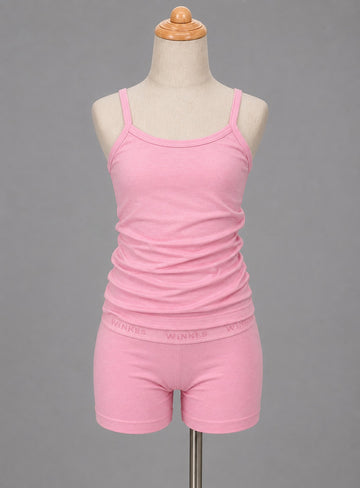 Girls’ Pink Cami Top & Shorts Set – Soft 2-Piece Summer Outfit