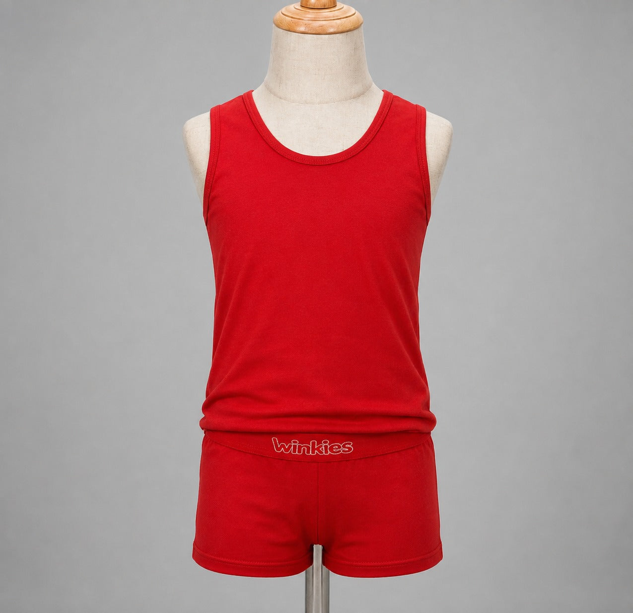 Boys’ Red Tank Top & Shorts Set – Comfortable 2-Piece Summer Outfit with Winkies Waistband