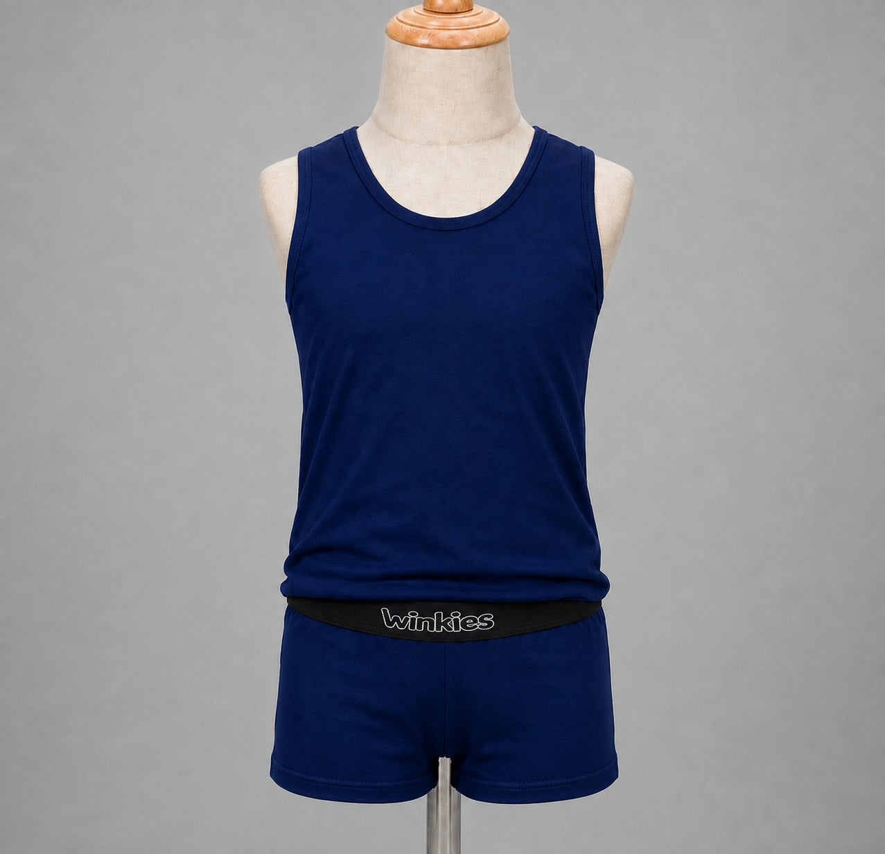 Boys’ Navy Blue Tank Top & Shorts Set – Classic Casual 2-Piece Summer Outfit