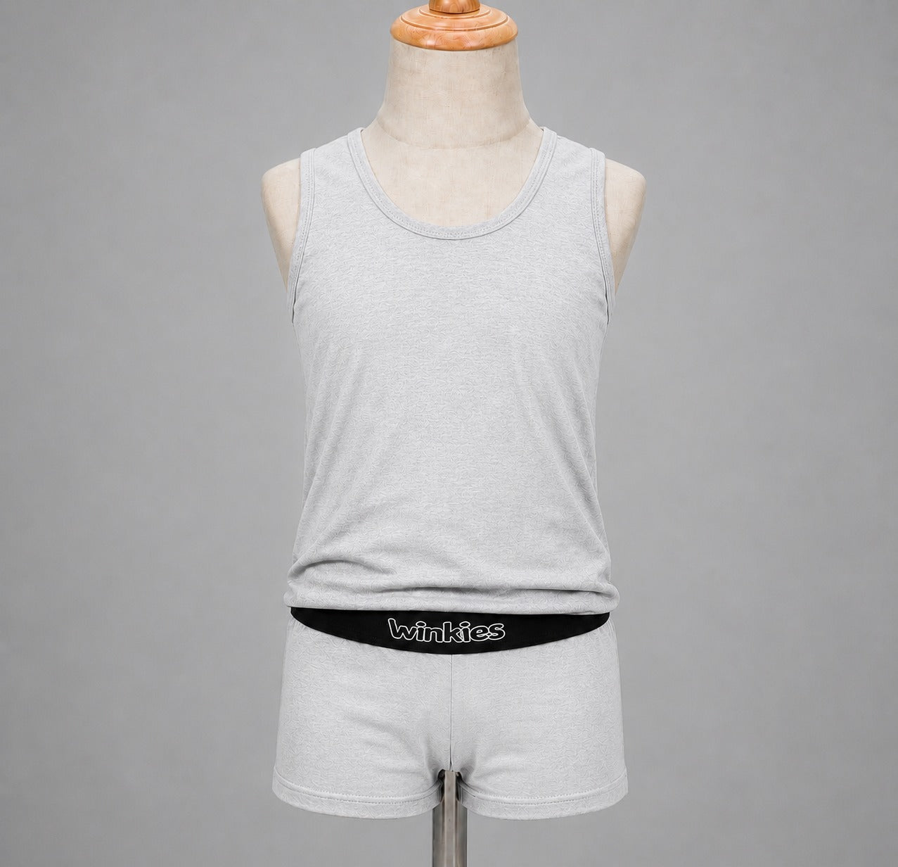 Boys’ White Tank Top & Shorts Set – Textured Casual 2-Piece Summer Outfit