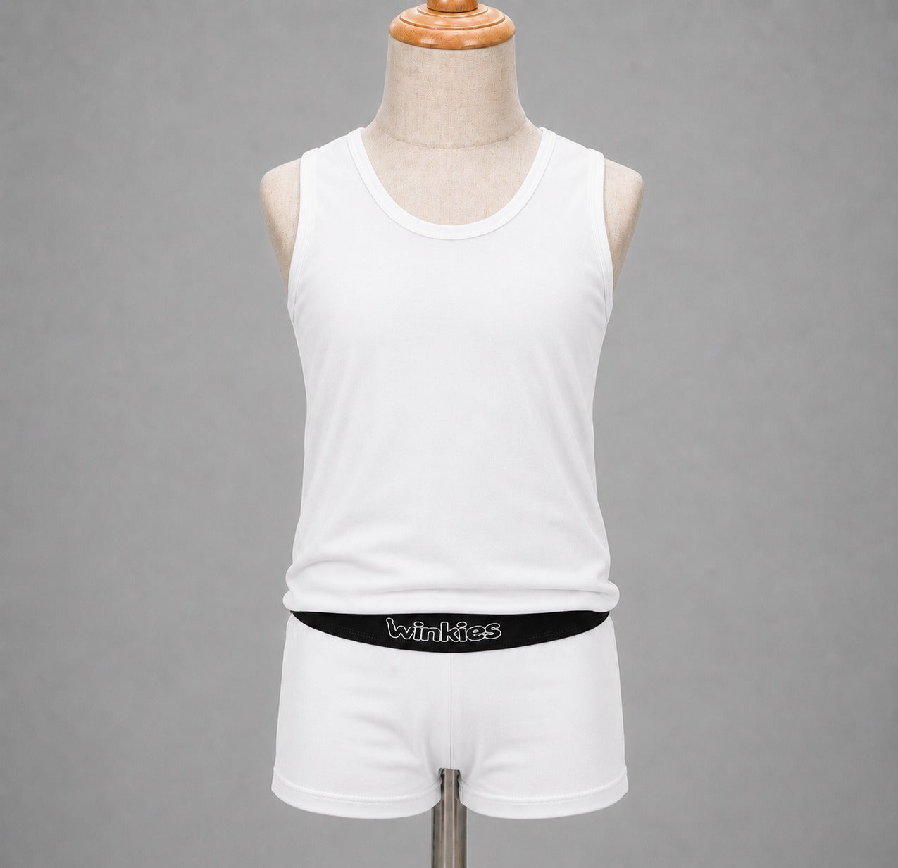 Boys’ White Tank Top & Shorts Set – Classic Casual 2-Piece Summer Outfit