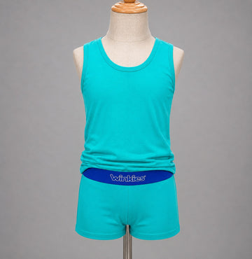 Boys’ Turquoise Tank Top & Shorts Set – Comfortable 2-Piece Summer Outfit with Winkies Waistband