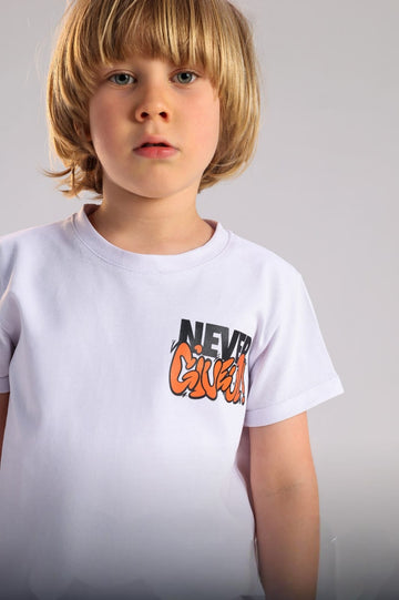 Boys’ Graphic T-Shirt & Black Cargo Shorts Set – Casual 2-Piece Outfit