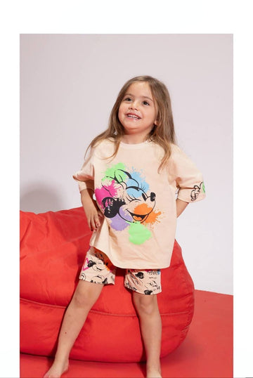 Girls’ Disney Minnie Mouse Graphic T-Shirt & Printed Shorts Set