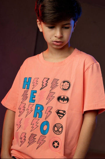 Boys’ Superhero Graphic T-Shirt – Short Sleeve Cotton-Style Casual Tee
