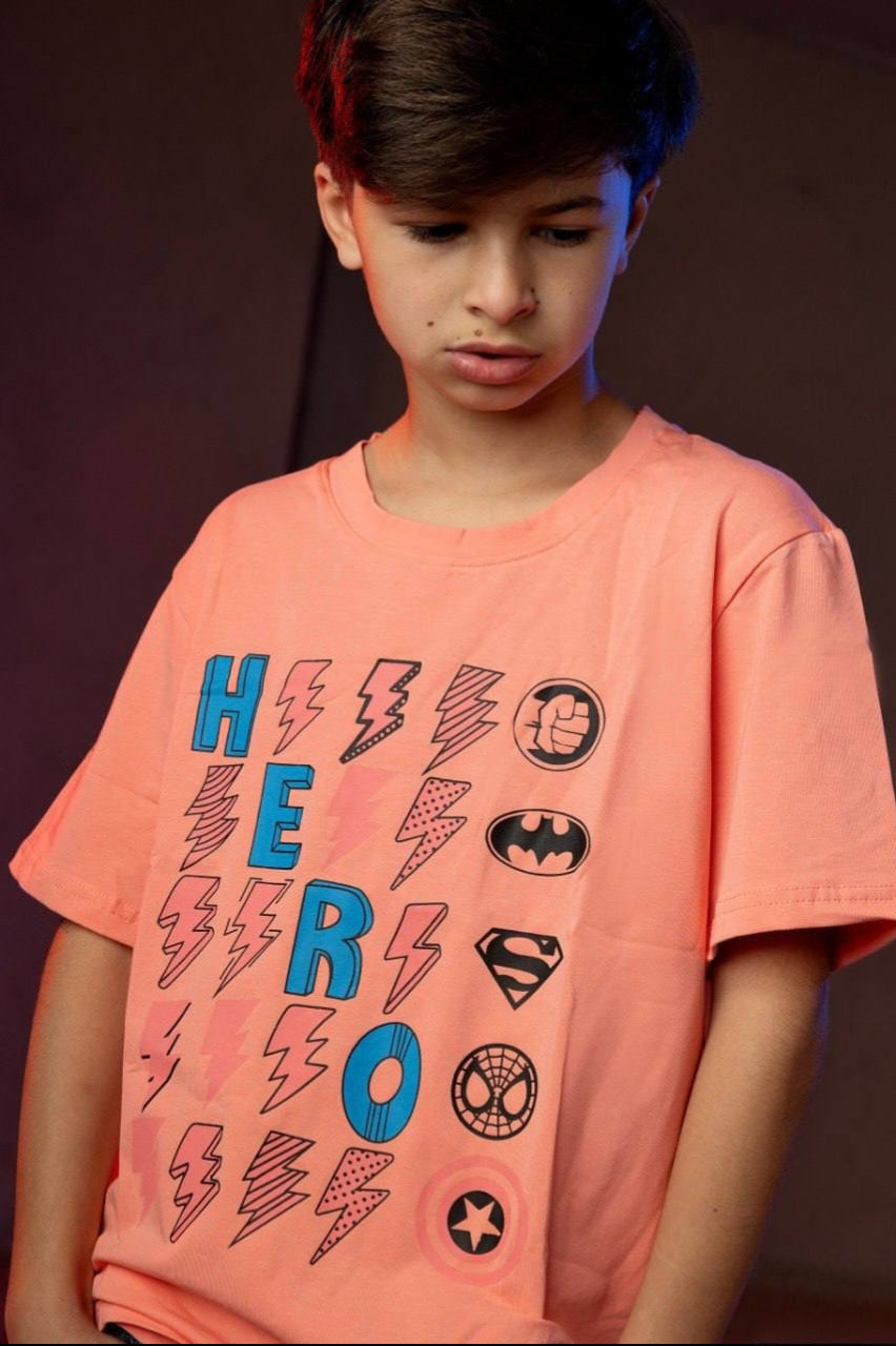 Boys’ Superhero Graphic T-Shirt – Short Sleeve Cotton-Style Casual Tee