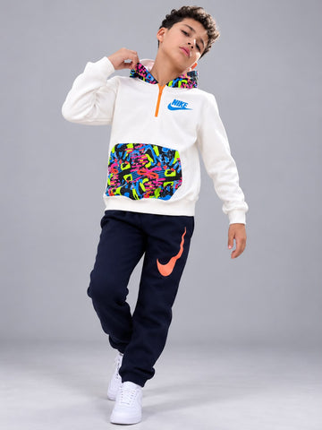 Boys’ Nike Graphic Hoodie & Jogger Pants Set – Colorful Print Sporty Two-Piece Outfit
