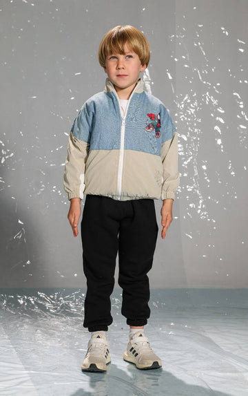 Boys’ Spider-Man Complete Outfit – Color Block Zip-Up Jacket with Black Jogger Pants
