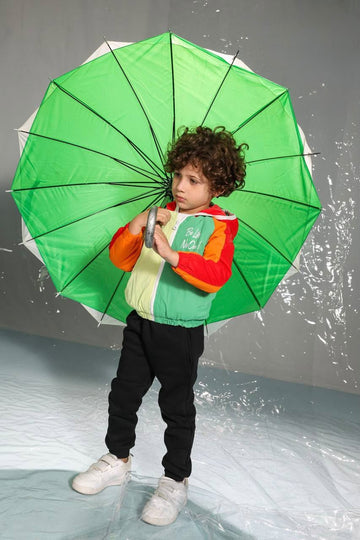 Boys’ Color block Hooded Windbreaker Jacket – Lightweight Multicolor Zip-Up Jacket with Elastic Cuffs