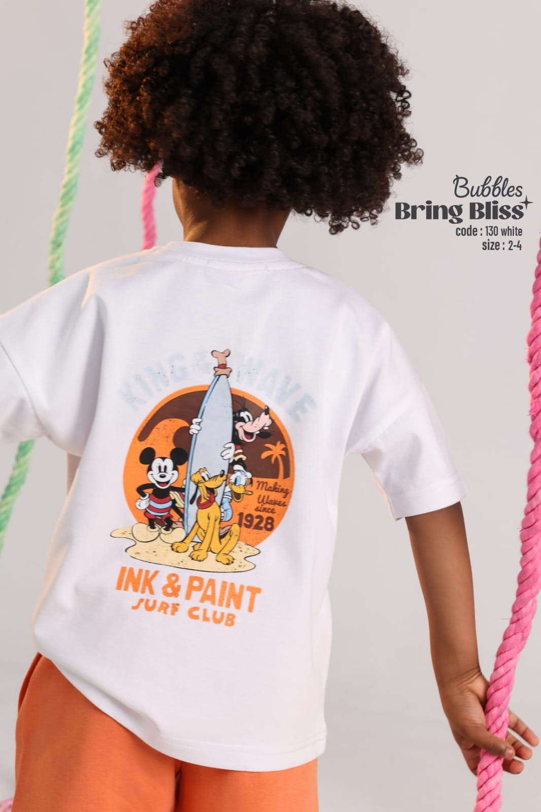 Kids Summer Graphic T-Shirt & Orange Shorts Set – “Good Vibes” Print | Size 2–4