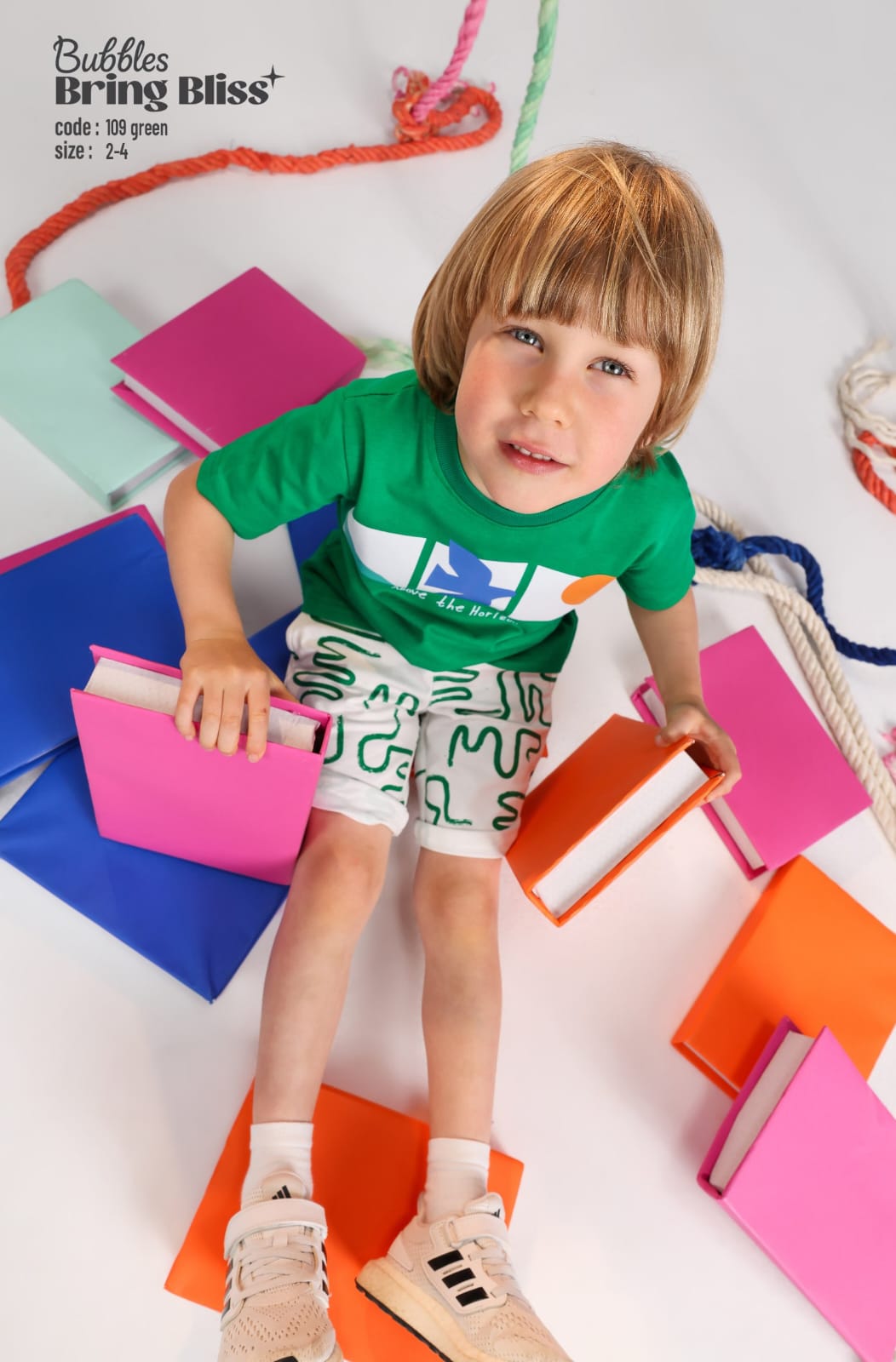 Boys Summer Cotton T-Shirt & Printed Shorts Set – Green Casual Outfit (Ages 2–4)
