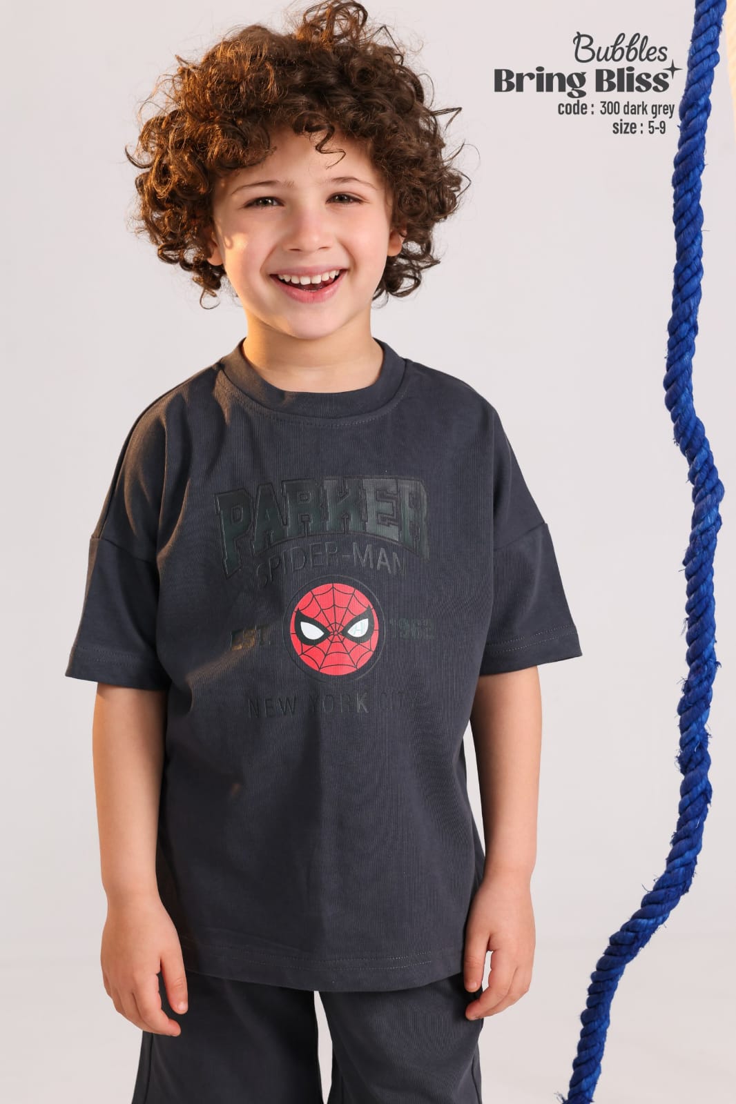 Boys Spider-Man Printed Cotton T-Shirt & Shorts Set – Dark Grey Summer Outfit (Ages 5–9)