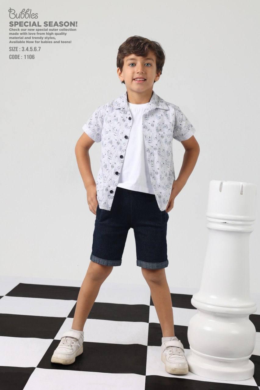 CAFE JUBoys Leaf Print Short Sleeve Button-Up Shirt – Lightweight Casual Summer TopMPSUIT (Copy)